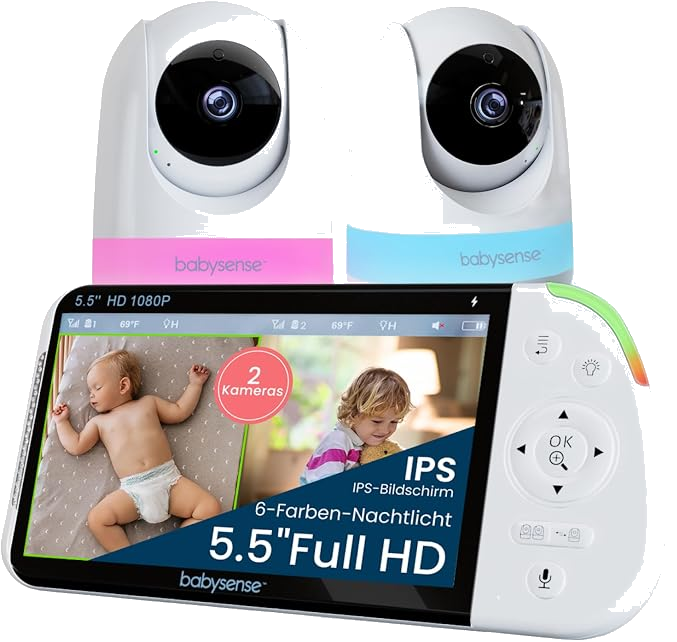 Babysense PRO MaxView Babyphone mit zwei Kameras