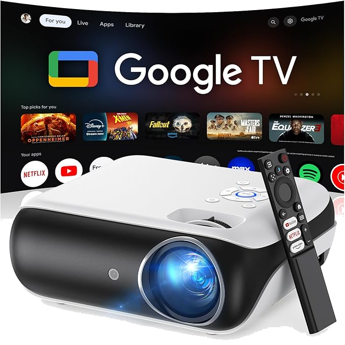 HAPPRUN Native 1080P Projector with Google TV
