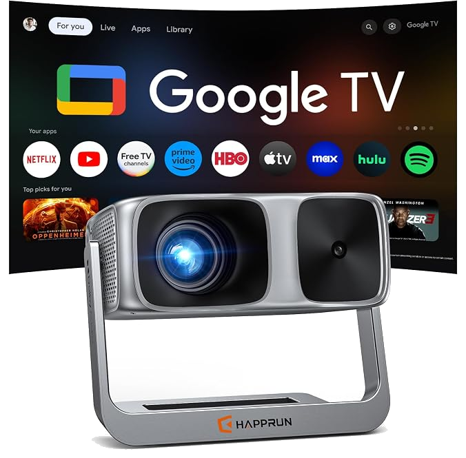 HAPPRUN Official Licensed Google TV Outdoor Projector