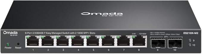 Omada ES210X-M2, 8 Port 2.5G Easy Managed Switch